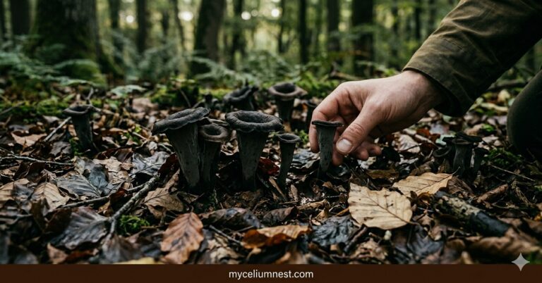 black trumpet mushroom identification