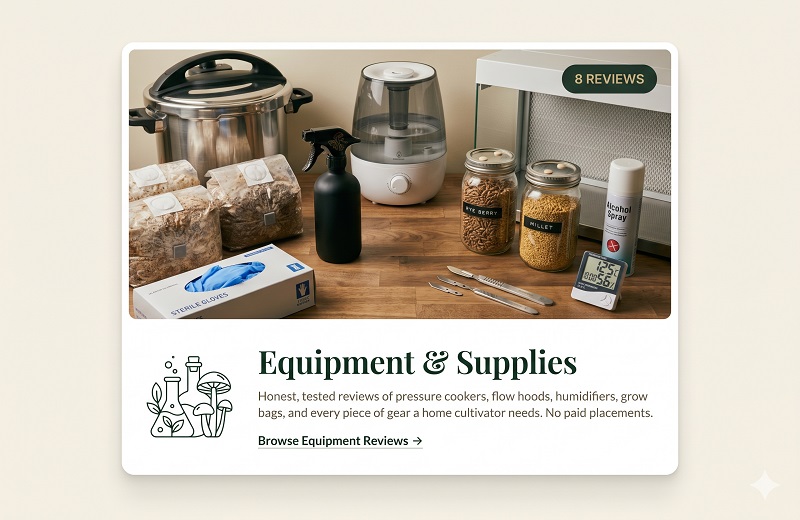 Flat lay of cultivation equipment