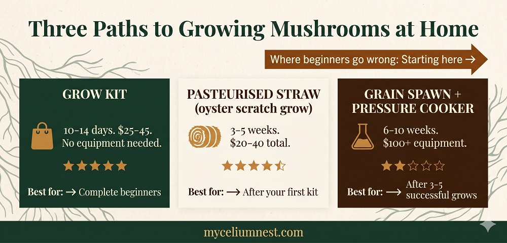 growing mushrooms at home
