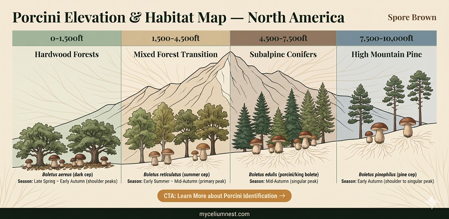 porcini elevation and habitat map