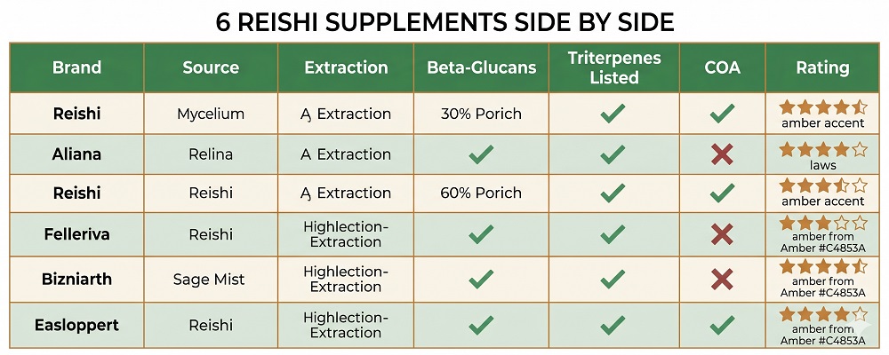 best reishi mushroom supplement . Reishi supplement side by side
